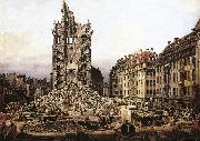 Bernardo Bellotto The Ruins of the Old Kreuzkirche in Dresden oil